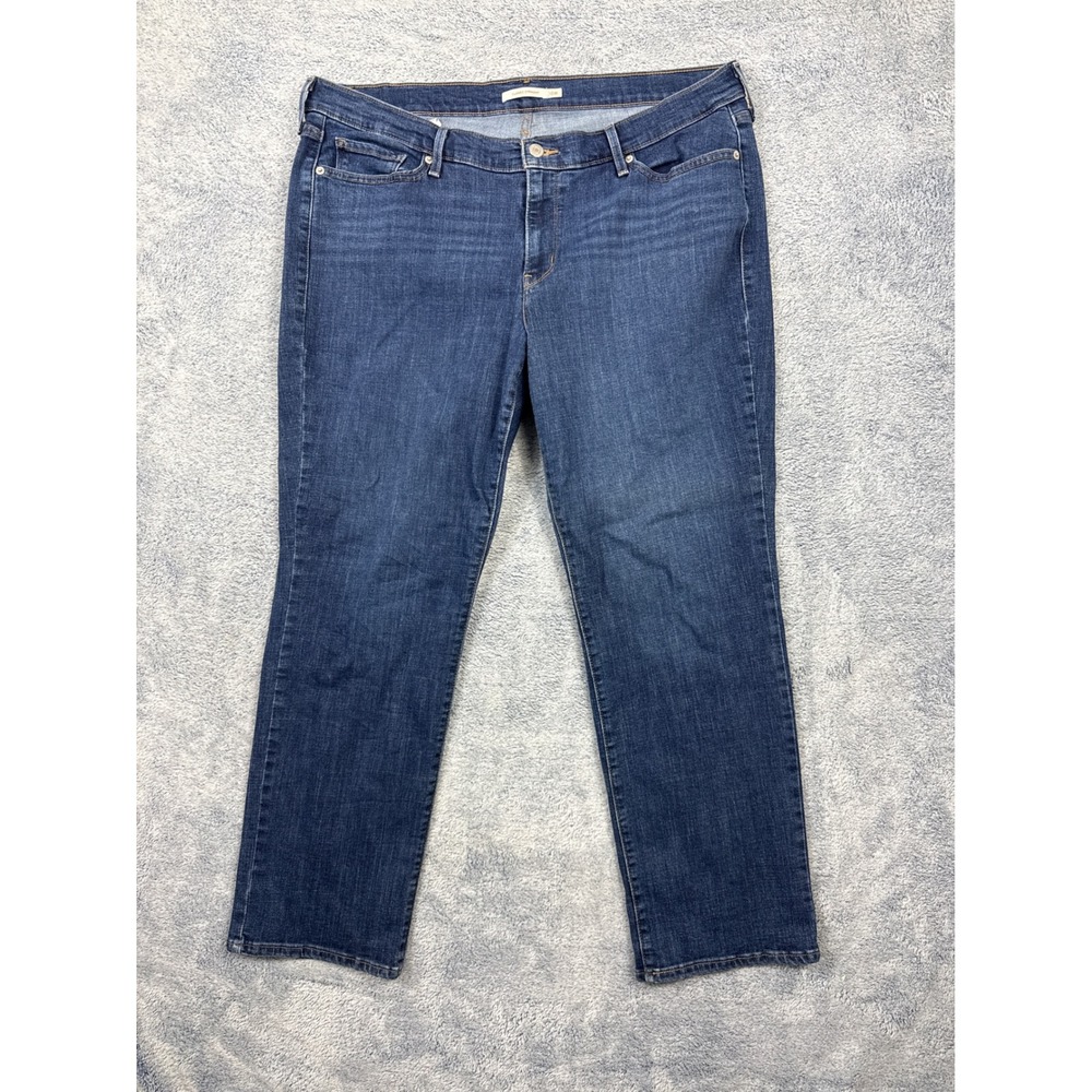 Levi's Womens 18W Blue Classic Straight Leg WaterLess Dark Wash Denim Jeans